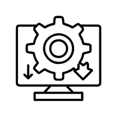 software installation icon, software installation line art - simple line art of software installation, perfect for software installation logos and icons
