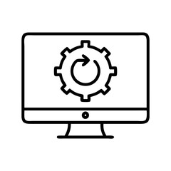 software update icon, software update line art - simple line art of software update, perfect for software update logos and icons