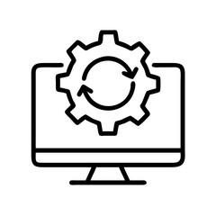 software update icon, software update line art - simple line art of software update, perfect for software update logos and icons