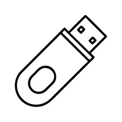 usb flash drive icon, usb flash drive line art - simple line art of usb flash drive, perfect for usb flash drive logos and icons
