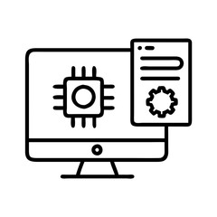 virtual machine icon, virtual machine line art - simple line art of virtual machine, perfect for virtual machine logos and icons