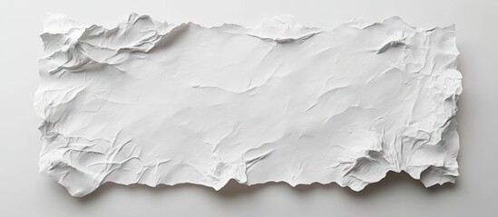 Fototapeta premium Textured white paper with uneven edges on a light background showcasing soft creases and crumples for artistic and design applications