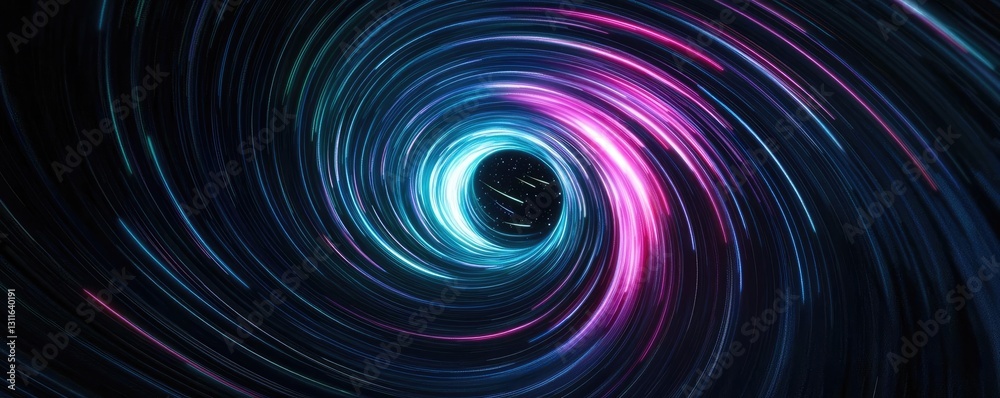 Poster aurora borealis northern lights idea. colorful abstract representation of a swirling vortex in space