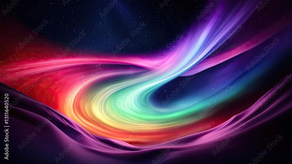 Poster aurora borealis northern lights concept. vibrant abstract swirl of colors creating a mesmerizing lig