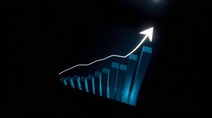 business graph on black background