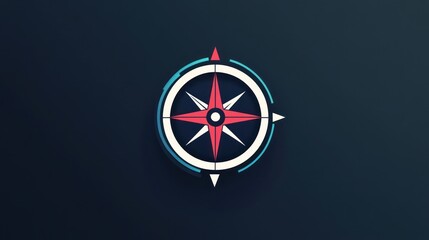 Compass rose navigation guidance dark background