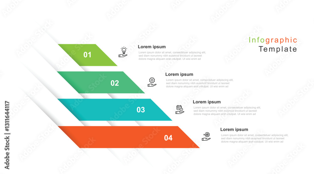 Poster Design template infographic with 4 step or option