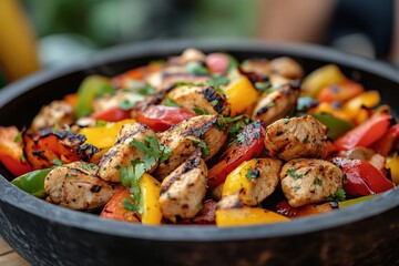 Close-up of a delicious grilled seafood dish