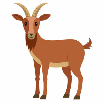 recommend clip art: Cartoon cute goat. Suitable for children's books, sticker, mascot, logo. Vector illustration on white background