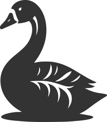 Obraz premium A goose sitting with its neck curled animal vector