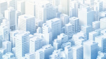 Obraz premium Aerial view of white city skyline, urban development, background buildings, website banner