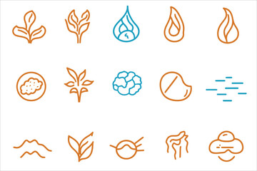 vector set of fire icons