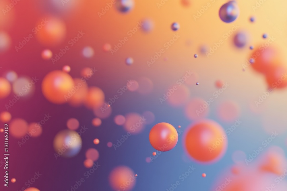 Poster Colorful spheres in a vibrant abstract background creating a dynamic visual experience