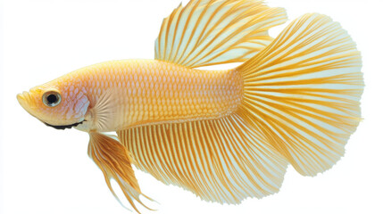 Fototapeta premium A vibrant Betta fish, its flowing fins appearing almost translucent