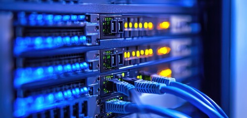 Extensive network management by an IT specialist on a digital interface.