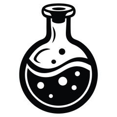 Laboratory Beaker Chemist Icon, Science Research Symbol for Chemistry Experiments, STEM Education, and Classroom Learning Resources