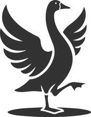 A goose with one foot raised animal vector