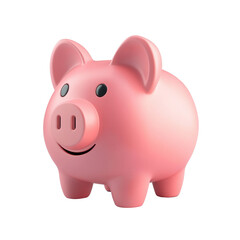 Colorful piggy bank sitting on a clean surface for saving money  on a transparent background