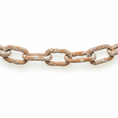 Obraz premium Rusty Chain Links Isolated on White Background for Visual Impact