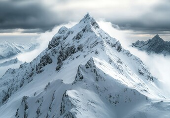 Photograph of the Triglav mountain peak in winter, Dolenjska, Slovenia, by bishopjdesign, a photo that showcases the beauty and grandeur of the snow