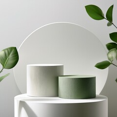 White podium for product, 3D background, promotion banner, minimalism, beauty, skincare
