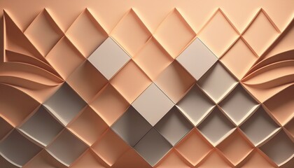 Fototapeta premium Minimalistic, neutral-colored geometric shapes with soft lighting, perfect for a sleek festive backdrop.