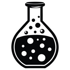 Laboratory Beaker Chemist Icon, Science Research Symbol for Chemistry Experiments, STEM Education, and Classroom Learning Resources