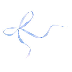 Preppy Blue Watercolor Bow Clipart, Trendy Hand Painted Bow, Coquette Aesthetic image for design, bridal shower, baby shower, bachelorette party, birthday celebration.