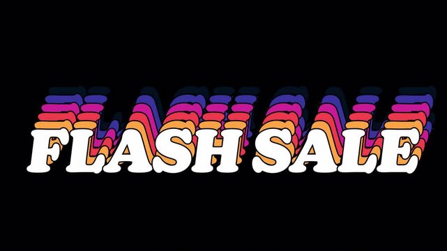 Flash Sale Text Quote Looped Animation on Transparent Background. Alpha Channel