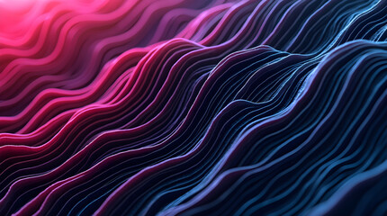 Obraz premium Vibrant Pink and Blue Abstract Wavy Lines Flowing Curves Modern Digital Art Texture Design Wallpaper