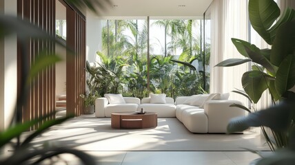 Fototapeta premium Elegant Urban Living: A Luxurious Space in the Heart of the City