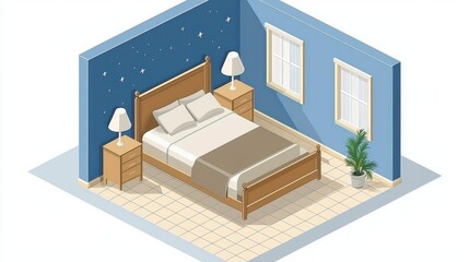 Bedroom Isometric Illustration (1)
