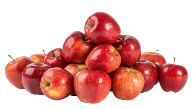 Pile of Red Apples Isolated on White Background High-Quality Stock Photo