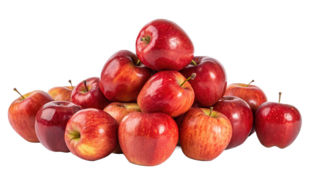 Pile of Red Apples Isolated on White Background High-Quality Stock Photo