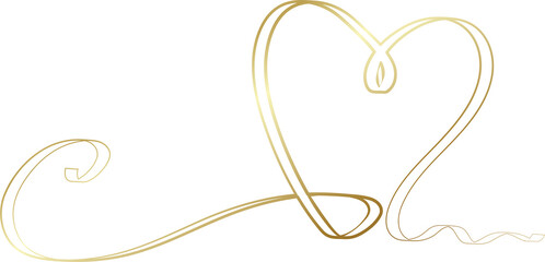 Gold ribbon in heart shape
