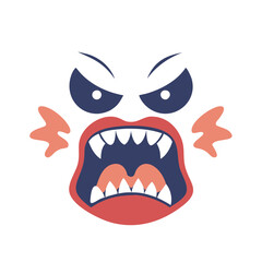 Obraz premium Aggressive face with bared teeth expression