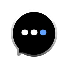 Fototapeta premium Black speech bubble with white and blue dots