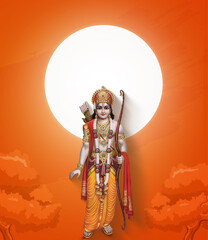 Happy Ram Navami Festival Illustration , Indian Festival Of the birth of Lord Rama.