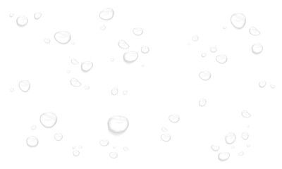 Vector water drop, drops, droplets. PNG drops, condensation on glass, on various surfaces. Realistic drops on a transparent background. Rain and dew