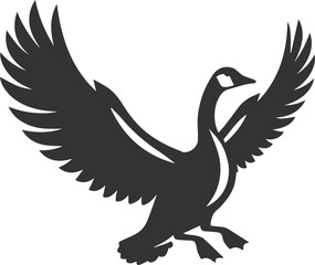 A goose landing with wings outstretched animal vector