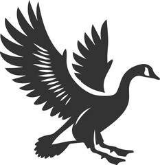 A goose landing with wings outstretched animal vector