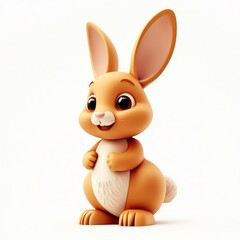Obraz premium Creative Easter-themed projects with a 3D bunny icon, playful flat vector details.