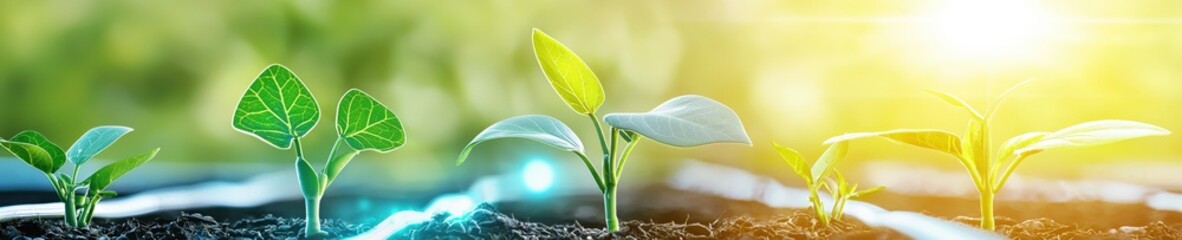 Smart displays showcasing sustainable innovation technologies.