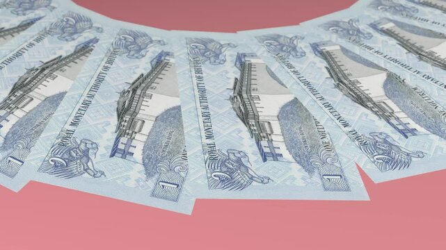 Classy Looping Design 1 Ngultrum Curency of Bhutan