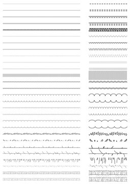 STITCH BRUSHES
A selection of illustrator vector brushes for Fashion Cads including topstitch, overstitch, overlocking and decorative stitches and trims.