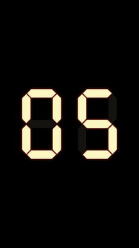 Digital countdown on black background