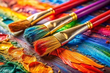 Fototapeta premium Vibrant Colorful Paintbrush Strokes Background Texture - Abstract Art Design
