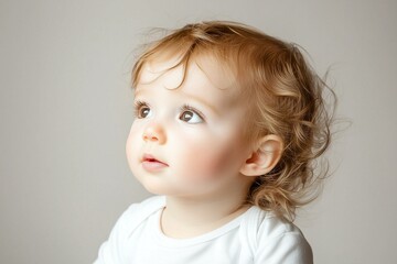 Naklejka premium Adorable Toddler Looking Upwards