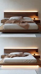 Elegant Japanese-Inspired Platform Bed for a Minimalist Bedroom