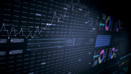 Dynamic data visuals for business info graphics, animated charts, and data-driven insights for a business meeting mock-up. Explore the world of trading, stock exchanges, and crypto